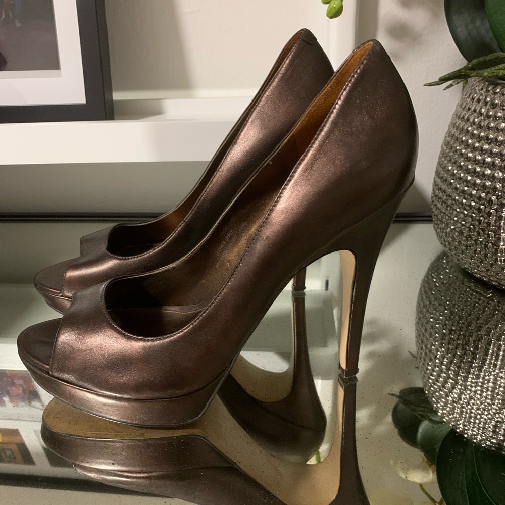 Via Spiga size 9m brown open toed heels